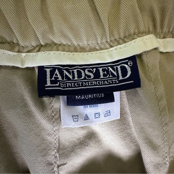 Lands End Direct Merchants Pants in Khaki Beige Size 16 | 100% Cotton, Creased - Picture 9 of 12
